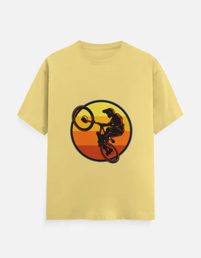 Mountain Biking Graphic T-Shirt | Sunset MTB Silhouette Tee - VIVA ENTERPRISES 