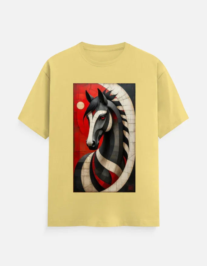Abstract Horse Art Graphic T-Shirt | Premium White Tee - VIVA ENTERPRISES 