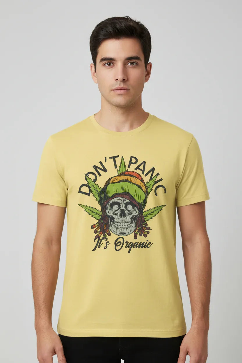 Dont Panic Printed Classic Crew T-Shirt - VIVA ENTERPRISES 