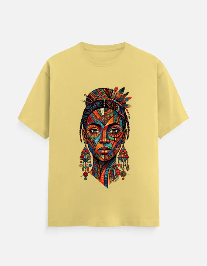 Vibrant Tribal Woman Portrait Graphic T-Shirt - VIVA ENTERPRISES 