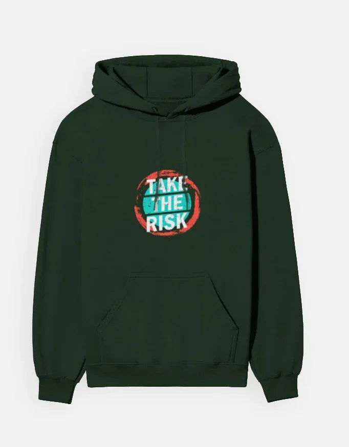 Dark 'Take The Risk' Graphic Hoodie - VIVA ENTERPRISES 