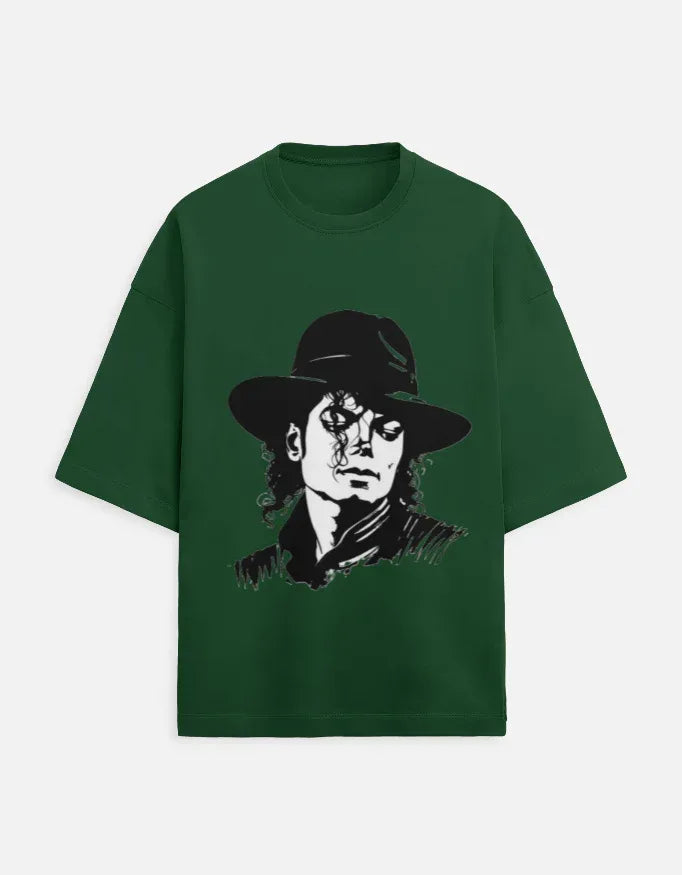 Red T-shirt with Michael Jackson Fedora Design - VIVA ENTERPRISES 
