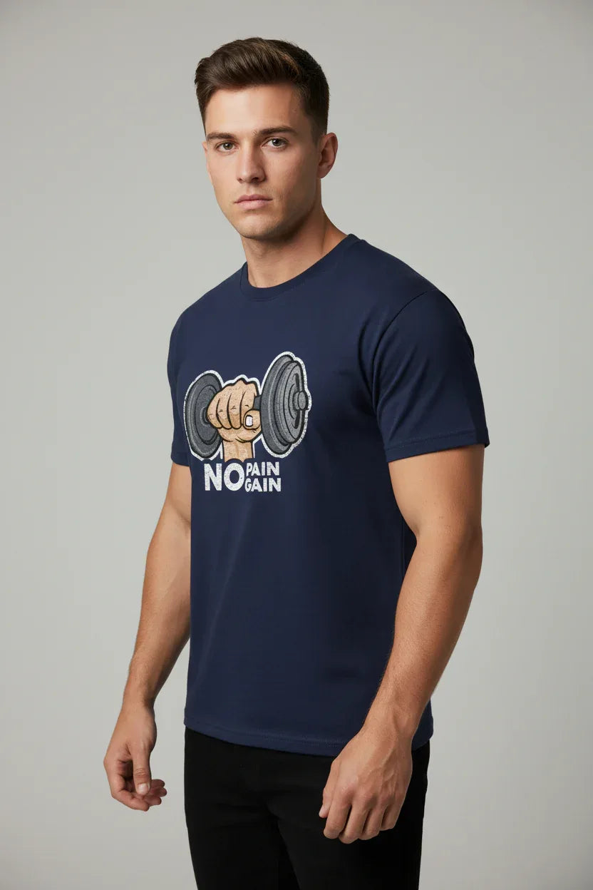 No Pain Gain Classic Crew T-Shirt - VIVA ENTERPRISES 