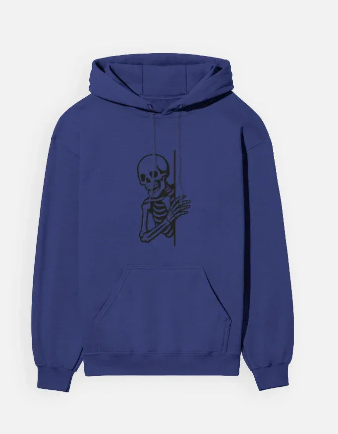 Red Skeleton Line Art Hoodie - VIVA ENTERPRISES 