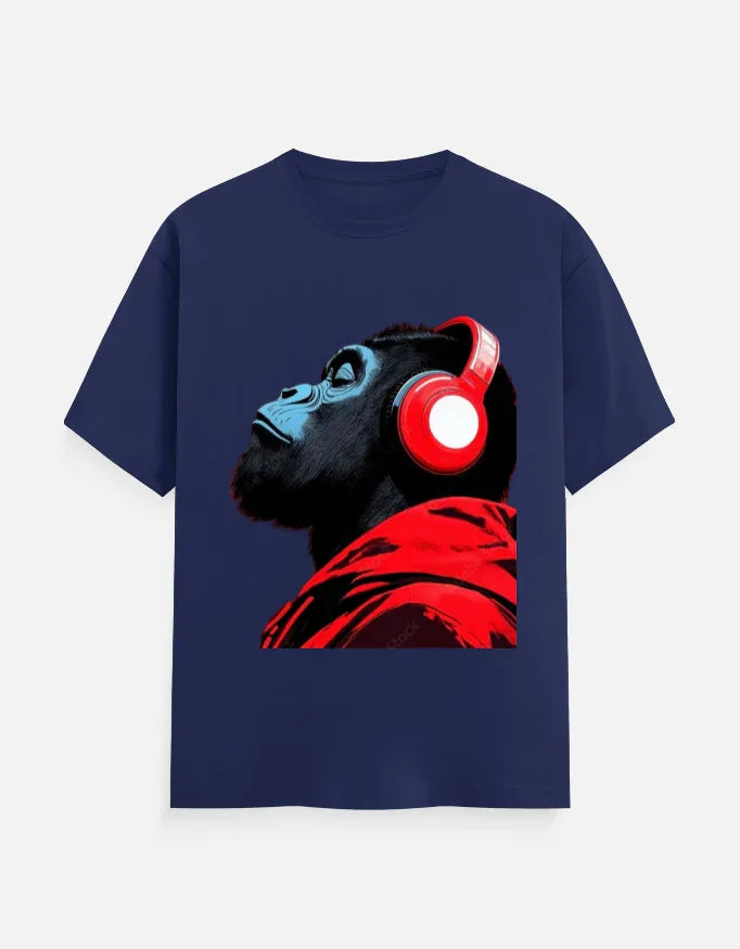 Cool Gorilla with Headphones Graphic T-Shirt | Urban Streetwear Tee - VIVA ENTERPRISES 