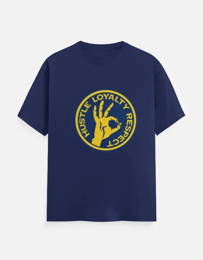 The Respect Emblem Tee – Hustle & Loyalty Graphic in Yellow and Blue - VIVA ENTERPRISES 