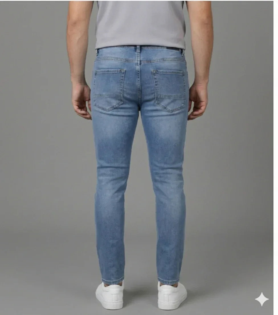 Essential Slim-Fit Light Wash Blue Jeans - VIVA ENTERPRISES 