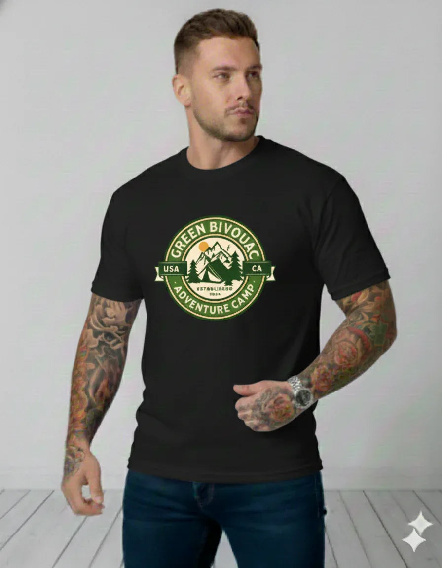 Advanture camp Printed Basic T-Shirt - VIVA ENTERPRISES 