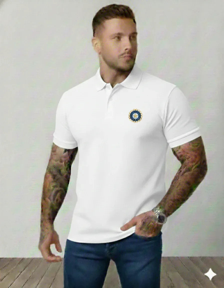 |Team India Cricket Men's Polo T shirt Premium - VIVA ENTERPRISES 