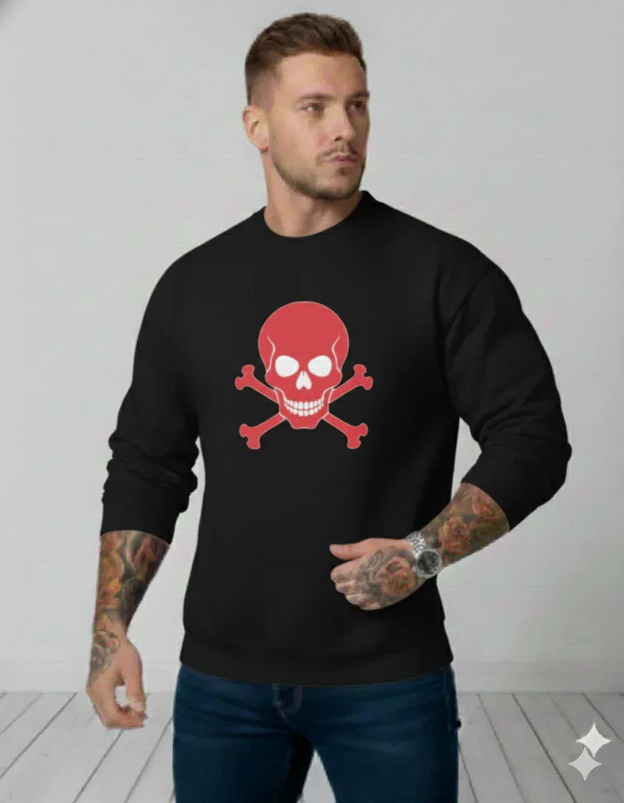 Red skull and crossbones from the sweatshirt - VIVA ENTERPRISES 