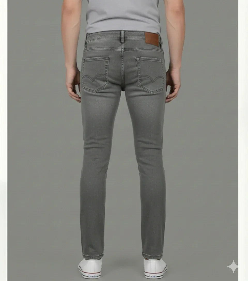 Essential Slim-Fit Light Wash Grey Jeans - VIVA ENTERPRISES 