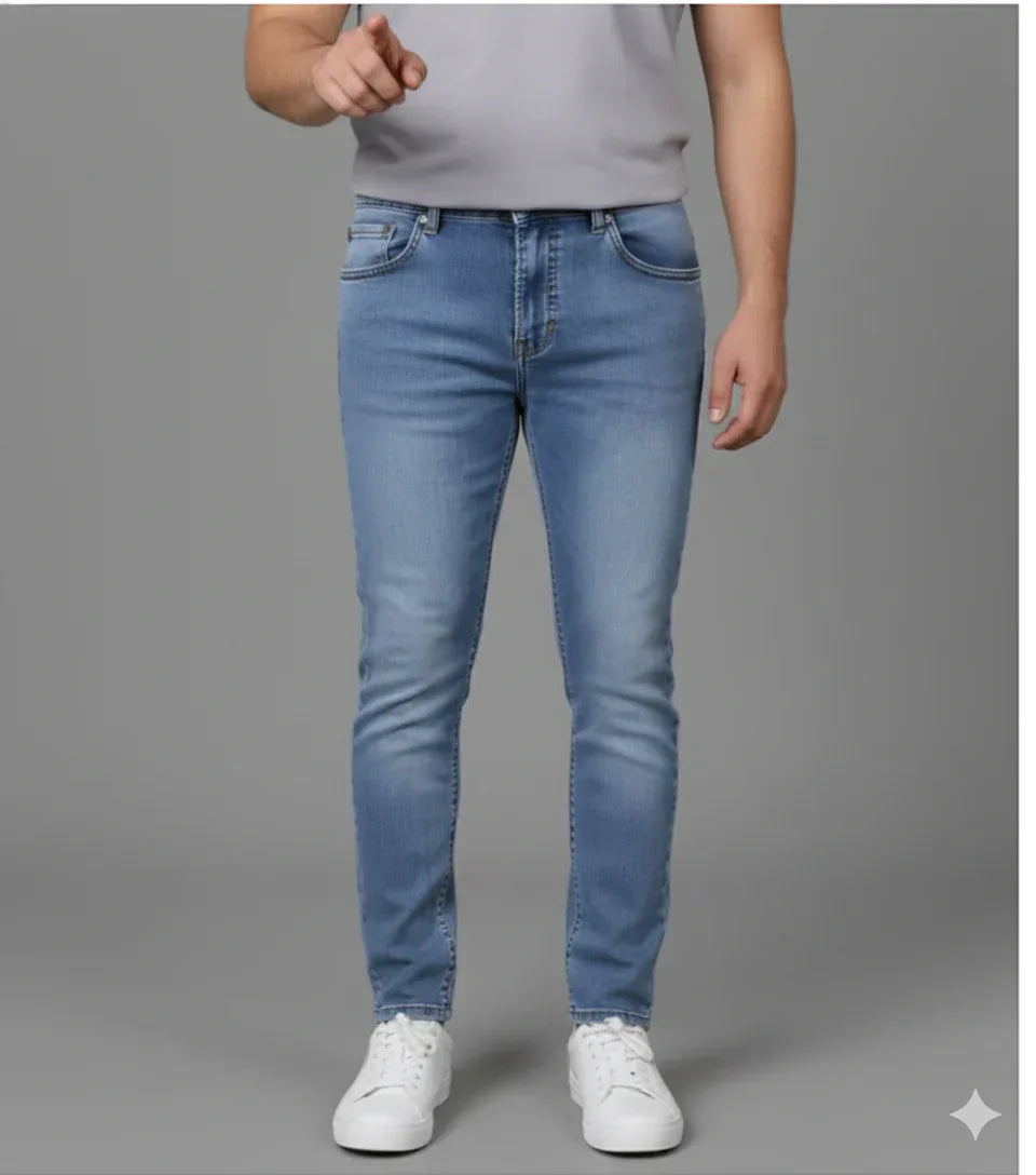 Essential Slim-Fit Light Wash Blue Jeans - VIVA ENTERPRISES 