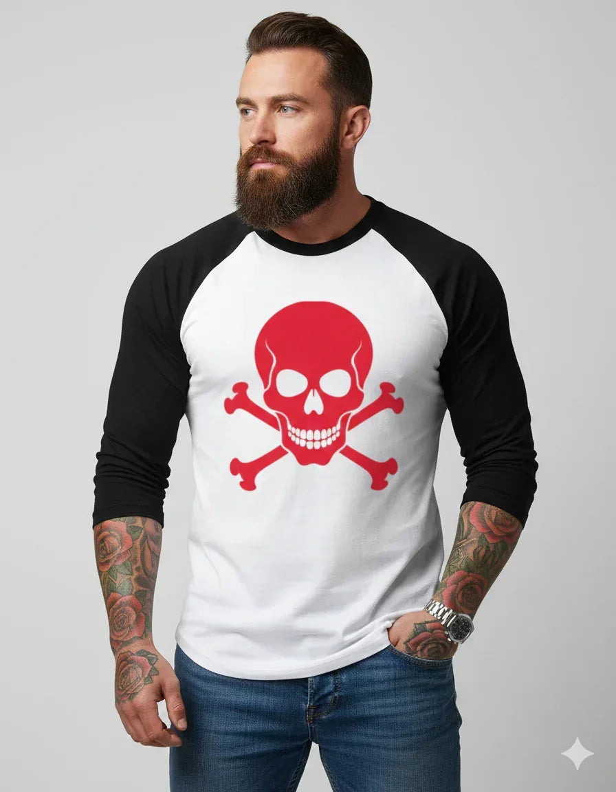 Men's/Women's Red Skull & Bones Graphic Tee/Sweatshirt - VIVA ENTERPRISES 