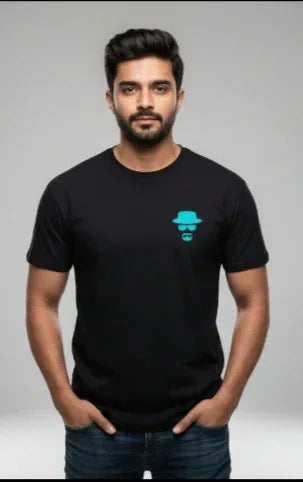 Unisex Basic T-Shirt round neck cyan Hat - VIVA ENTERPRISES 