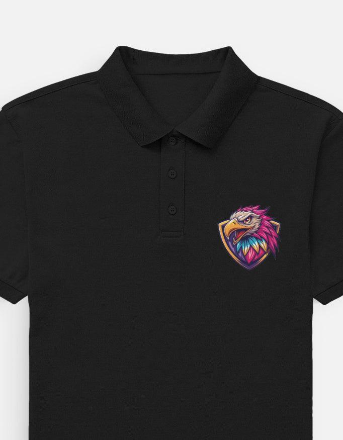 Black Polo with Neon Eagle Logo - VIVA ENTERPRISES 