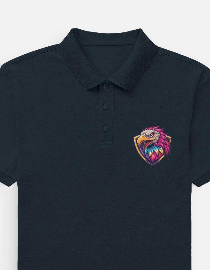 Black Polo with Neon Eagle Logo - VIVA ENTERPRISES 