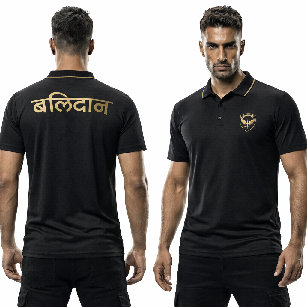 Dhurander Army Inspired Balidan T-Shirt – Black & Gold Premium Cotton